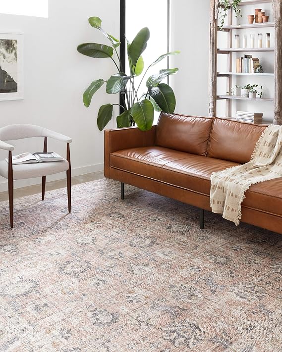 Loloi Skye Blush/Grey 2'-6" x 12'-0" Runner Rug