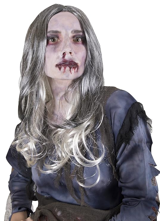 Kangaroo Silver Black Zombie Queen Witch Wig - Zombie Costume Cosplay Wig | Scary Zombie Costume Cosplay Wicked Hair Wigs for women - Scary Funny Wig For Cosplay Costume Apparel for Adults & Teens