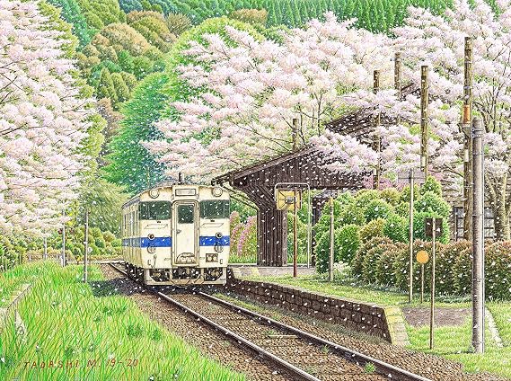 Pintoo Jigsaw Puzzles 1200 Piece for Adults - Tadashi Matsumoto - Falling Cherry Blossoms Beautiful Plastic Puzzle for Home Decor Zero Dust Easy Storage [H3059]